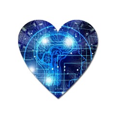 Artificial Intelligence Brain Think Art Heart Magnet