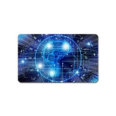 Artificial Intelligence Brain Think Art Magnet (name Card) by Jancukart