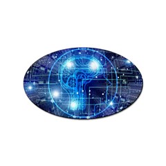 Artificial Intelligence Brain Think Art Sticker Oval (100 Pack) by Jancukart