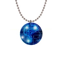 Artificial Intelligence Brain Think Art 1  Button Necklace by Jancukart