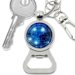 Artificial Intelligence Brain Think Art Bottle Opener Key Chain by Jancukart