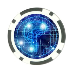 Artificial Intelligence Brain Think Art Poker Chip Card Guard