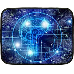 Artificial Intelligence Brain Think Art One Side Fleece Blanket (mini) by Jancukart