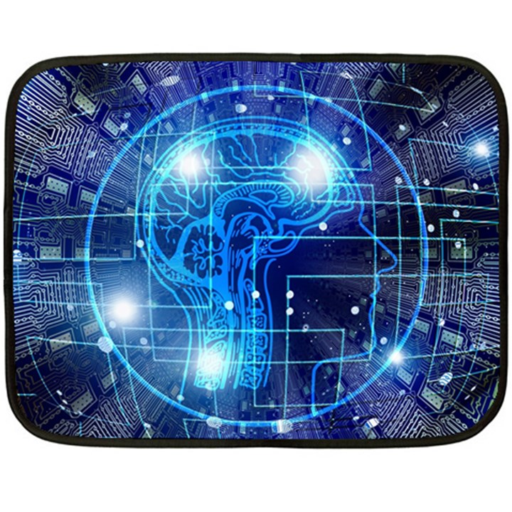 Artificial Intelligence Brain Think Art One Side Fleece Blanket (Mini)