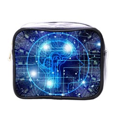 Artificial Intelligence Brain Think Art Mini Toiletries Bag (one Side)