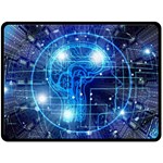 Artificial Intelligence Brain Think Art One Side Fleece Blanket (Large) 80 x60  Blanket Front