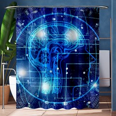 Artificial Intelligence Brain Think Art Shower Curtain 60  X 72  (medium)  by Jancukart