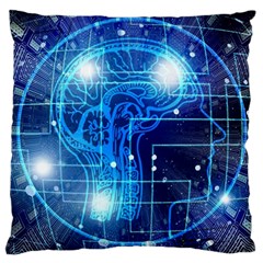 Artificial Intelligence Brain Think Art Large Cushion Case (one Side)