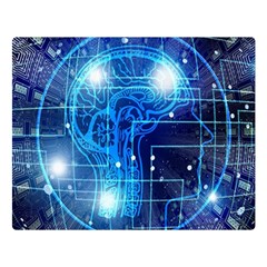 Artificial Intelligence Brain Think Art One Side Premium Plush Fleece Blanket (large)