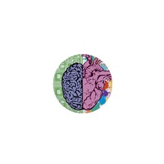 Brain Heart Balance Emotion Art 1  Mini Buttons by Jancukart