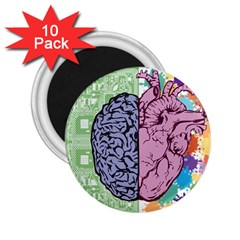 Brain Heart Balance Emotion Art 2 25  Magnets (10 Pack) 