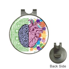 Brain Heart Balance Emotion Art Hat Clips With Golf Markers by Jancukart