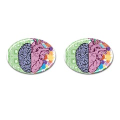 Brain Heart Balance Emotion Art Cufflinks (oval)