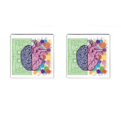 Brain Heart Balance Emotion Art Cufflinks (square)