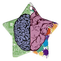 Brain Heart Balance Emotion Art Star Ornament (two Sides) by Jancukart