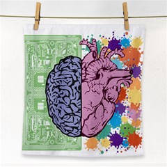 Brain Heart Balance Emotion Art Face Towel by Jancukart