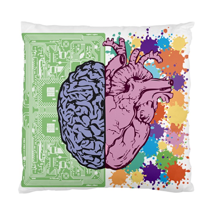 Brain Heart Balance Emotion Art Standard Cushion Case (Two Sides)