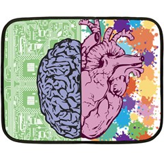 Brain Heart Balance Emotion Art One Side Fleece Blanket (mini)