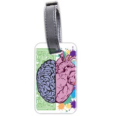 Brain Heart Balance Emotion Art Luggage Tag (two Sides)