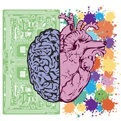 Brain Heart Balance Emotion Art Play Mat (square) by Jancukart