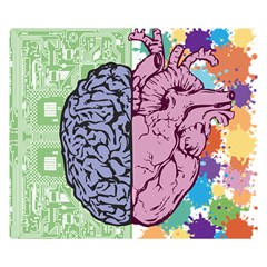 Brain Heart Balance Emotion Art Premium Plush Fleece Blanket (small)