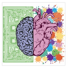 Brain Heart Balance Emotion Art Square Satin Scarf (36  X 36 ) by Jancukart