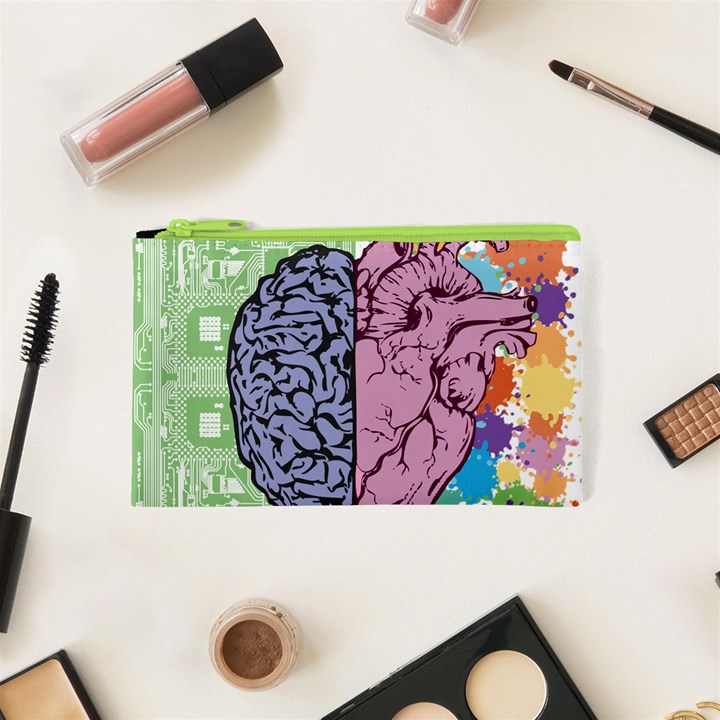 Brain Heart Balance Emotion Art Cosmetic Bag (XS)