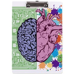 Brain Heart Balance Emotion Art A4 Acrylic Clipboard by Jancukart