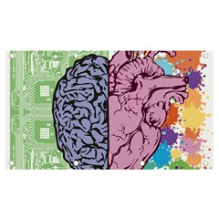 Brain Heart Balance Emotion Art Banner And Sign 7  X 4  by Jancukart