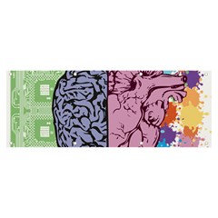 Brain Heart Balance Emotion Art Banner And Sign 8  X 3  by Jancukart