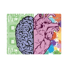 Brain Heart Balance Emotion Art One Side Premium Plush Fleece Blanket (mini) by Jancukart