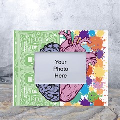 Brain Heart Balance Emotion Art White Tabletop Photo Frame 4 x6  by Jancukart