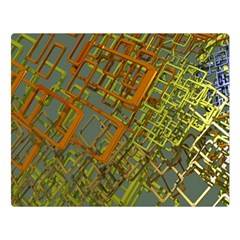 Art 3d Windows Modeling Dimension One Side Premium Plush Fleece Blanket (large)