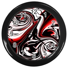 Modern Art Design Fantasy Surreal Wall Clock (black) by Ravend