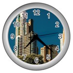 Puerto Madero Cityscape, Buenos Aires, Argentina Wall Clock (Silver) Front