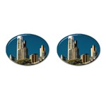 Puerto Madero Cityscape, Buenos Aires, Argentina Cufflinks (Oval) Front(Pair)