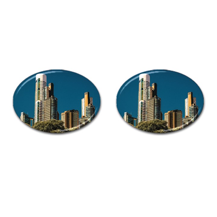 Puerto Madero Cityscape, Buenos Aires, Argentina Cufflinks (Oval)