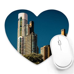 Puerto Madero Cityscape, Buenos Aires, Argentina Heart Mousepad by dflcprintsclothing