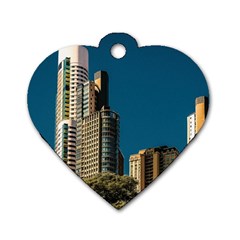 Puerto Madero Cityscape, Buenos Aires, Argentina Dog Tag Heart (two Sides) by dflcprintsclothing