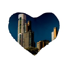 Puerto Madero Cityscape, Buenos Aires, Argentina Standard 16  Premium Heart Shape Cushions by dflcprintsclothing