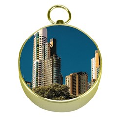 Puerto Madero Cityscape, Buenos Aires, Argentina Gold Compasses by dflcprintsclothing