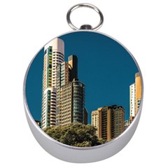 Puerto Madero Cityscape, Buenos Aires, Argentina Silver Compasses by dflcprintsclothing