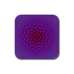 Geometric Pattern-line Art Rubber Square Coaster (4 Pack) by Ravend