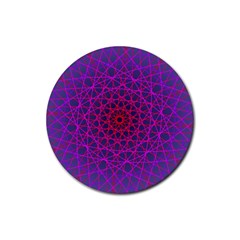 Geometric Pattern-line Art Rubber Coaster (round) by Ravend