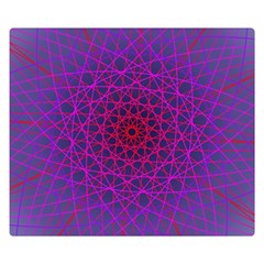 Geometric Pattern-line Art One Side Premium Plush Fleece Blanket (small) by Ravend