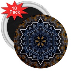 Rosette Mandala Ornament Wallpaper 3  Magnets (10 pack) 