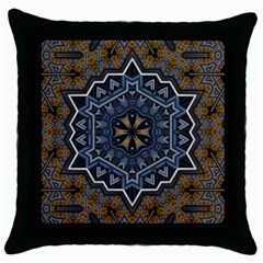 Rosette Mandala Ornament Wallpaper Throw Pillow Case (Black)