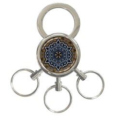 Rosette Mandala Ornament Wallpaper 3-Ring Key Chain