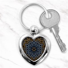 Rosette Mandala Ornament Wallpaper Key Chain (Heart)