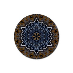 Rosette Mandala Ornament Wallpaper Rubber Coaster (Round)